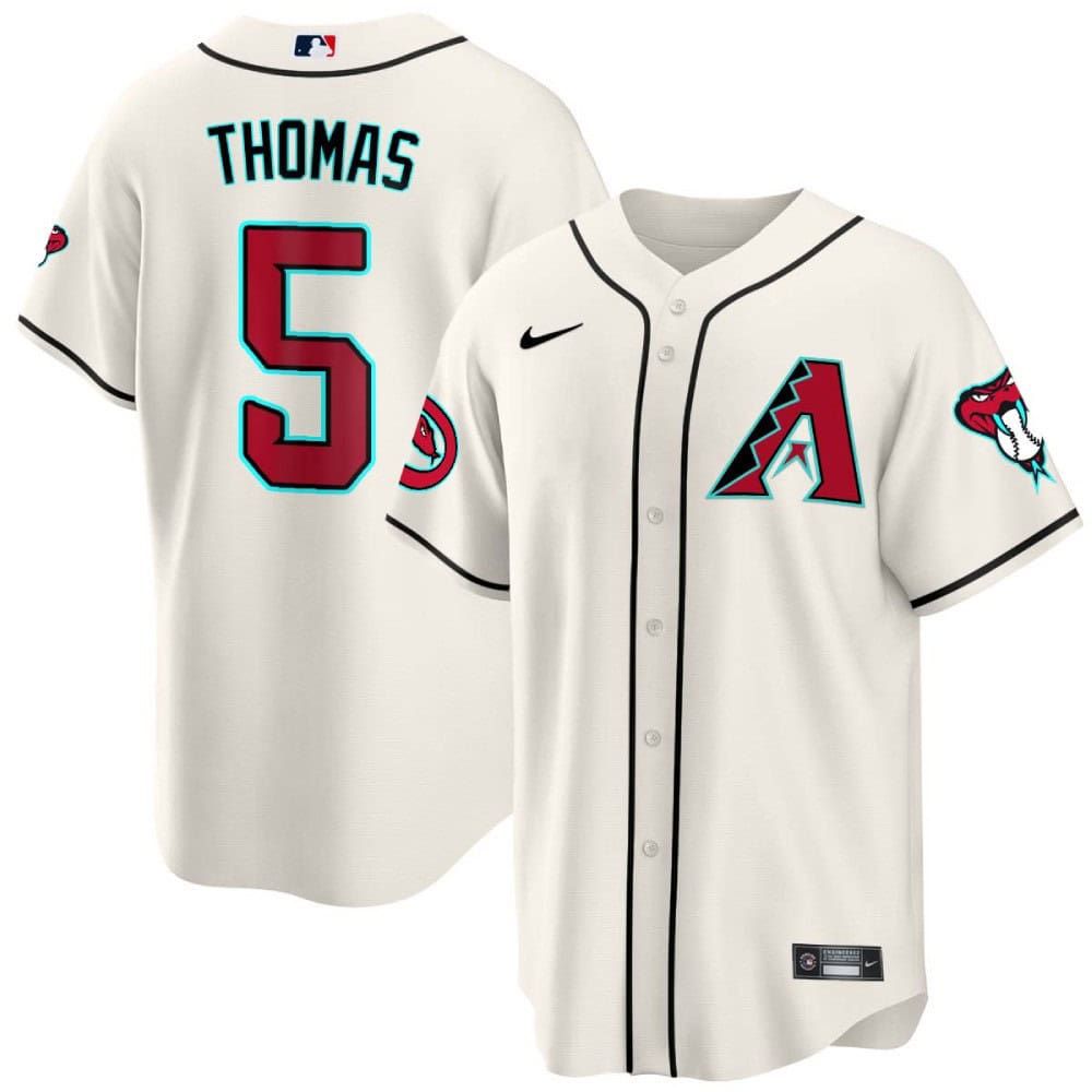 Men Arizona Diamondback #5 Thomas Cream 2024 Nike Cool Base MLB Jersey->arizona diamondback->MLB Jersey